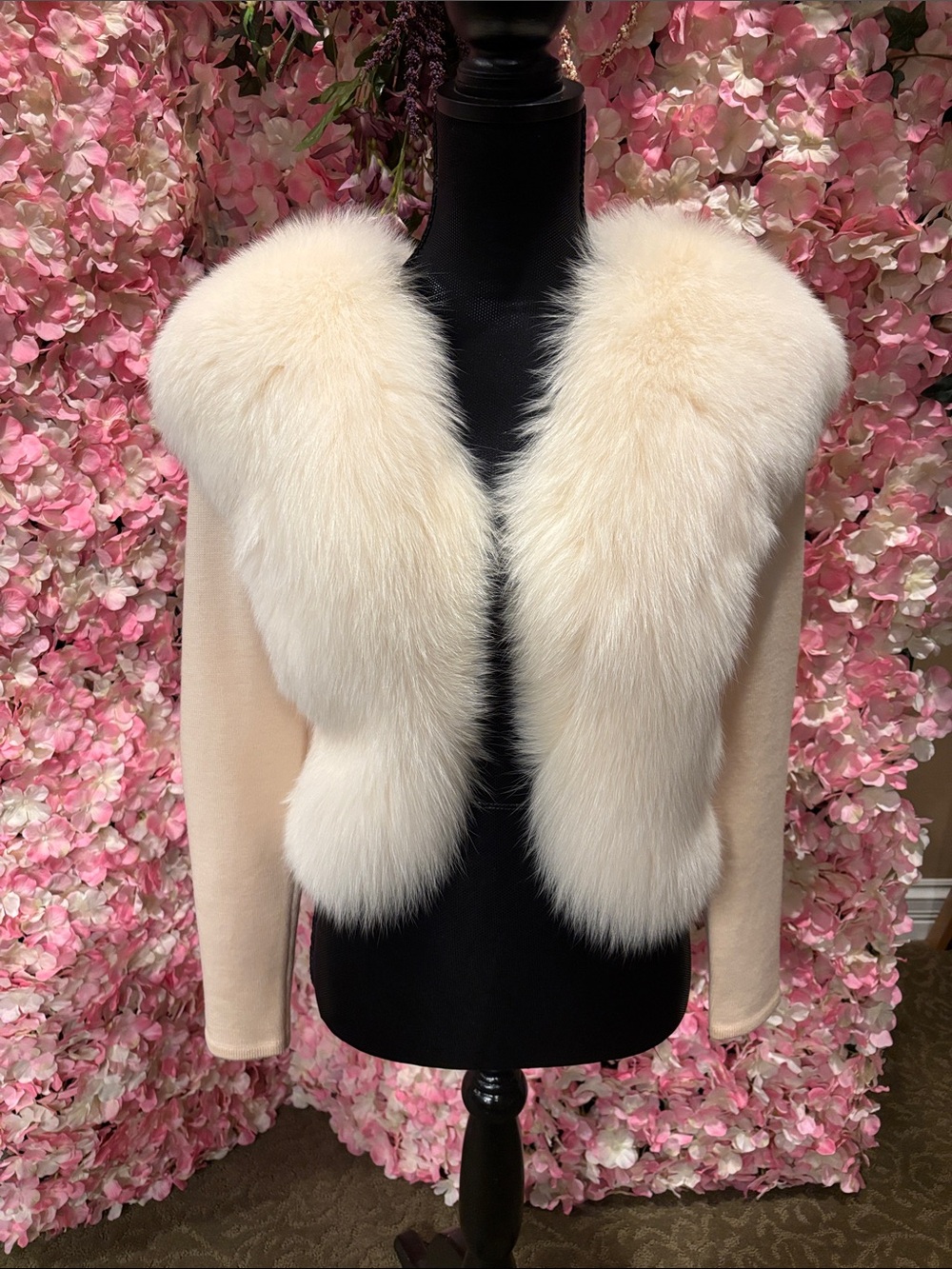 Real Fox and Wool sweater coat